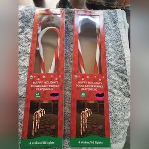 8 Candy Canes Solar panel light up